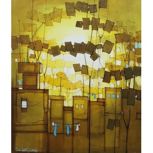 Salman Farooqi, 30 x 36 Inch, Acrylic on Canvas, Cityscape Painting, AC-SF-521